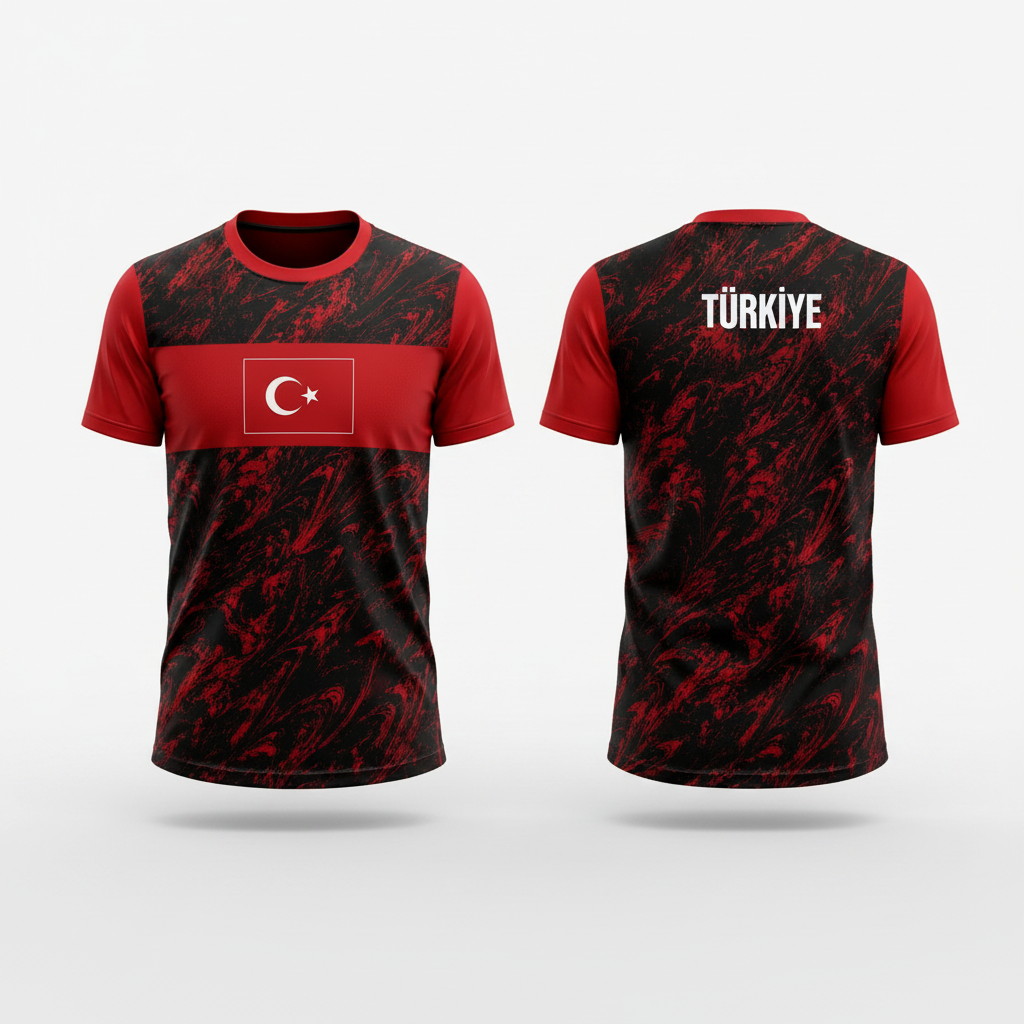 Turkiye Soccer Jersey, FIFA World Cup Soccer Jersey Red