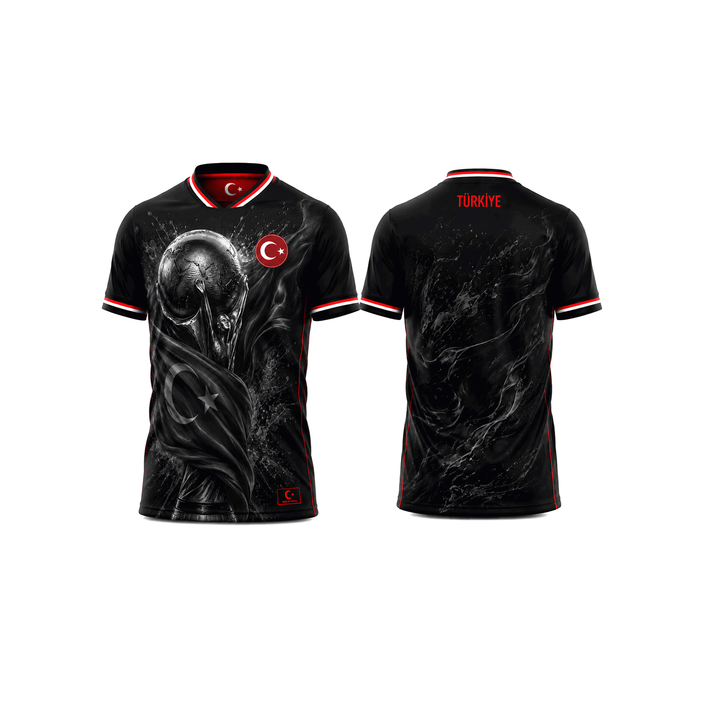 Turkiye Soccer Jersey, FIFA World Cup Soccer Jersey Black