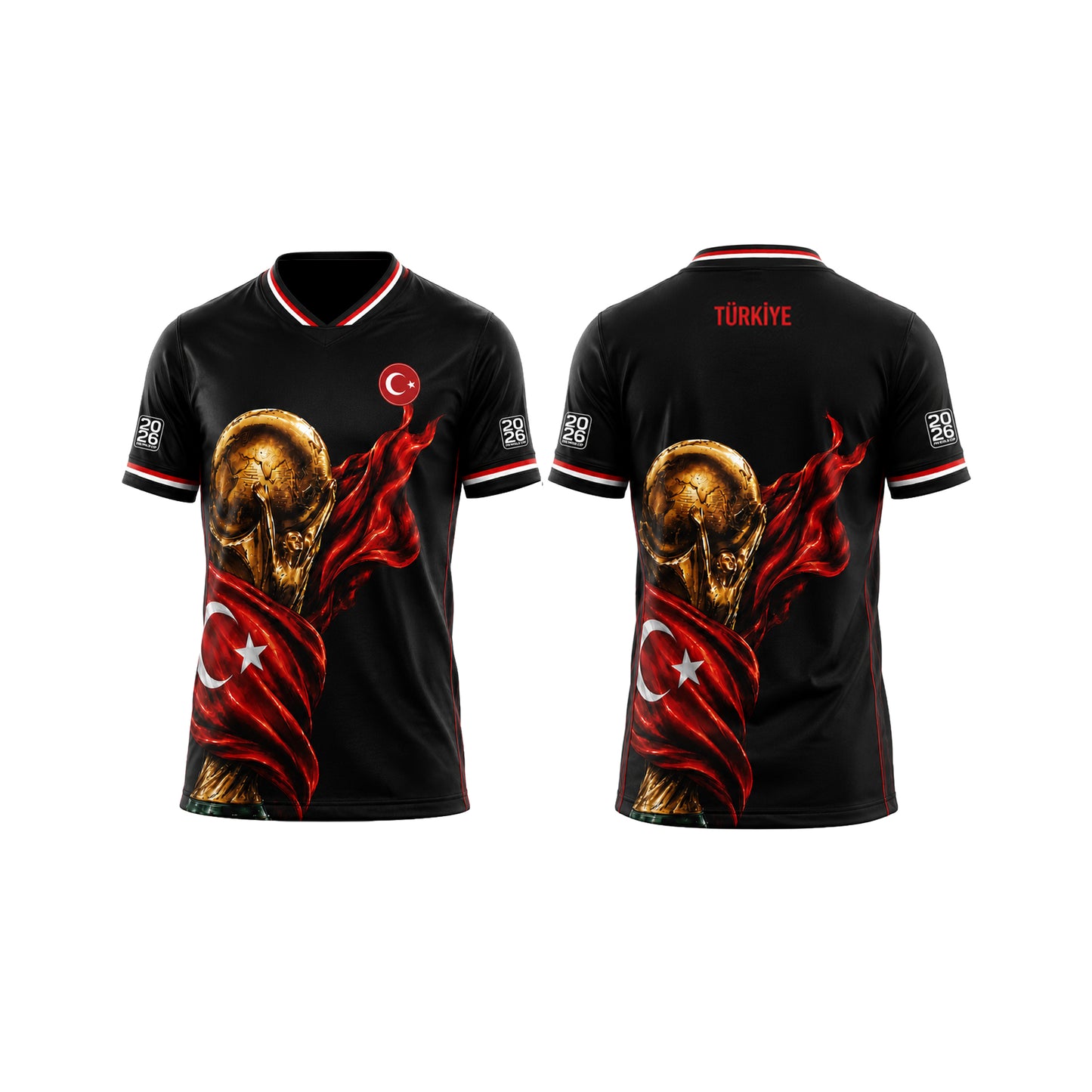 Turkiye Soccer Jersey, Black FIFA World Cup Soccer Jersey