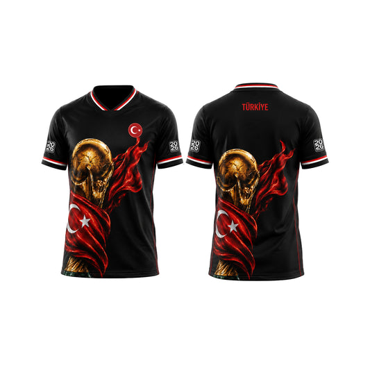 Turkiye Soccer Jersey, Black FIFA World Cup Soccer Jersey